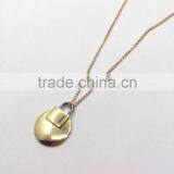 Simple Brand Leather Choker With Locket Pendant Long Chain Necklace thumbnail-4