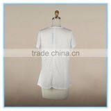 Fashion Woman Korean Lace Linen Fabric Blouse Beaded Neck Design thumbnail-2