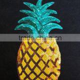 Pineapple Applique Embroidery Designs Custom Fruit Embroidery Sequin Patch thumbnail-3