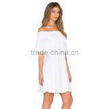 Good Quality Silk Chiffon Dress Patterns Ladies White Backless Short Dress thumbnail-2