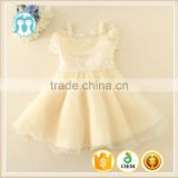 2017 baby girl party dress children frocks designs Lace Sexy Harness Apricot Lovely cotton net birthday party dresses