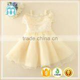 2017 Baby Girl Party Dress Children Frocks Designs Lace Sexy Harness Apricot Lovely Cotton Net Birthday Party Dresses thumbnail-1