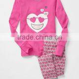 Girls Snug Fit Pajama With Allover Heartprint thumbnail-1