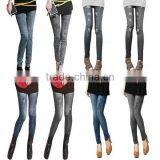 2015 Hot Sale Stretchy Fake Jeans Printing Girls' Tights Leggings thumbnail-2