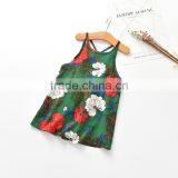 S33549W Summer Style Kids Girl Princess Dresses 2017 Floral Printed Dress thumbnail-4