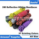 Thick Durable 3M Reflective Round Hiking Skate Bootlace Shoestrings for Hikers Runners Basketball Players