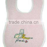 100% Cotton Towel Baby Chin Bibs (White & Embroidery Designs) thumbnail-3