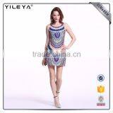 Oem & Odm Short Printed Bohemian Style Woman Dress thumbnail-4
