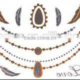 2015 Hot Sale Gold and Silver Feathers Tattoo Stickers thumbnail-5