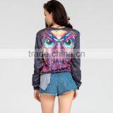 Unisex Owl 3d Print Effect Couple Pullover Sweatshirt Without Hood thumbnail-3