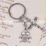 Keychain & Keyring Skeleton Skull Antique Silver Cross Carved 7.8cm thumbnail-1