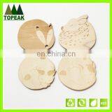 Shopping Websites Hot Selling Customized Cute Cartoon Animal Design Wooden Coasters thumbnail-3