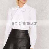 2016 New Designs White Long Sleeve Cotton Blouses for Women thumbnail-2