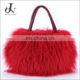 Mongolia Sheep Fur Handbag Genuine Lamb Fur Tote Bags