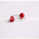 Red Bead Ball Charm Earring Stud Silver Stud Earring Charming Ear Bead Stud Fashion Jewelry thumbnail-4