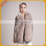 Hand Make Pluffy Hot Sale Girls Fox Fur Sleeveless Vest thumbnail-1