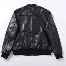 HOT SALE 2021 CLASSIC FASHION MEN'S GENUINE LEATHER BASEBALL JACKET thumbnail-5