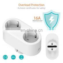 EU Standard OEM Shunt Dual Control Voice Control Timing Switch Smart Life Smart Socket WiFi Smart Socket thumbnail-2