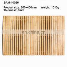 Environmental Friendly Natural Bamboo Shower Mat Non-slip Rubber Easy Drying Designed Bathroom Bamboo Floor Mat thumbnail-4