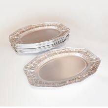 Oval lace thickened aluminum foil dinner plate barbecue plate Pasta plate