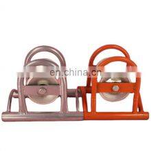 Cable Drawing Pulley Durable Angle Cable Laying Tool Cable Guide Straight Cable Roller Aluminium/nylon/iron Triple Cable Roller thumbnail-1