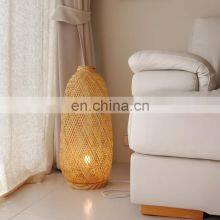 Hot Sale High Black Bamboo Bamboo Floor Lamp Wicker Lampshade With Wooden Base Many Sizes Vietnam Manufacturer thumbnail-5