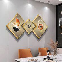 Elegant Clock Home Decor Pendulum Minimalist Mechanical Metal Acrylic Art Wall Clock thumbnail-2