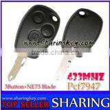 Renault Megana Laguna Cilo Scenic 3 Button Remote Key PCF7947 Chip Ne73 Blade 434MHZ thumbnail-1