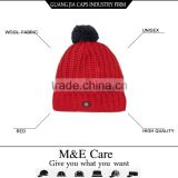 Mens custom red pom pom beanie hats wholesale