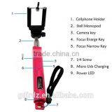 Z07-9 Smartphone Wireless Bluetooth Monopod,Zoom Selfie Stick thumbnail-1