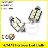 6423 6461 6411 6413 6418 6423 6461 6486X 7456 FESTOON 42MM 6SMD -5050 CAR Mini Bulbs thumbnail-5