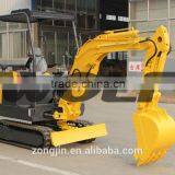 0.1m3 bucket capacity excavator, Rubber crawler track, 2 ton Mini hydraulic excavator