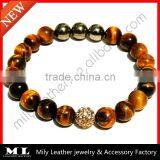 2014 HOT Natural Hadmake Agate With Alloy Bead Bracelet MLAS-048