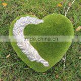 Heart shape sculpture flocked items lawn decoration