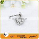 LR01134 stainless steel dangle fox custom labret piercing jewelry