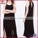 Guangzhou clothing manufacture last design black long dress sleeveless