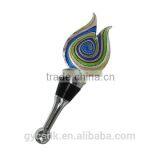 Flame Shaped Colorful Murano Glass Wine Bottle Stopper thumbnail-2