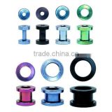 Screw Fit Titanium Plated and PVD coated Steel Tunnels Plug