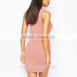 OEM Service V Neckline Waisted Bodycon Gathering Sexy Women Wrap Dress thumbnail-3