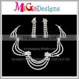 Wholesale Min Order Indian Gold Plated Crystal Chunky Necklace Set For Evening Dresses thumbnail-1