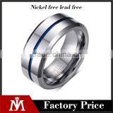 8 mm Two Tone Tungsten Engagement Band Ring thumbnail-1