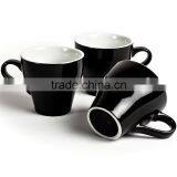 Beautiful China Black Color Glazed Logo Decal Artwork Design Printable Coffee Tea Cups and Saucers Sets thumbnail-5