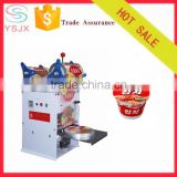 semi automatic big bowl noodle Chinese food sealing machine