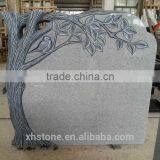 Elaborately Hand Carved Natural Granite Funeral Decorative Heart Headstone thumbnail-1