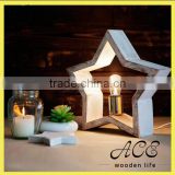 Wooden White Lamp Rustic Style Lighting Star Shaped