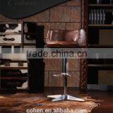 Foshan Wooden Furniture Europe/American Chesterfield Sofa Vintage Top Grain Leather Bar Chair Factory Derect Sale thumbnail-5