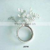 Napkin Rings in White Glass Beads Can be in Any Colour thumbnail-1