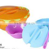 Salad Mixing Bowl With Lid and Spoon Plastic Round Bowl thumbnail-1