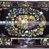 Antique Marble Inlay Table Top Inlaid Marble Dining Table thumbnail-1