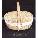 100% Handmade Cheap Willow Wicker Basket With Handle thumbnail-1